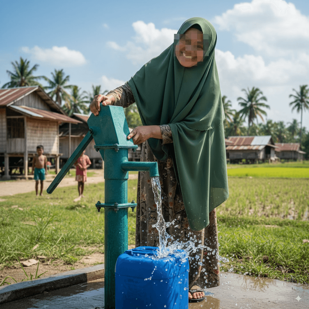 Program Sumur Wakaf di Desa Sukamaju Resmi Beroperasi